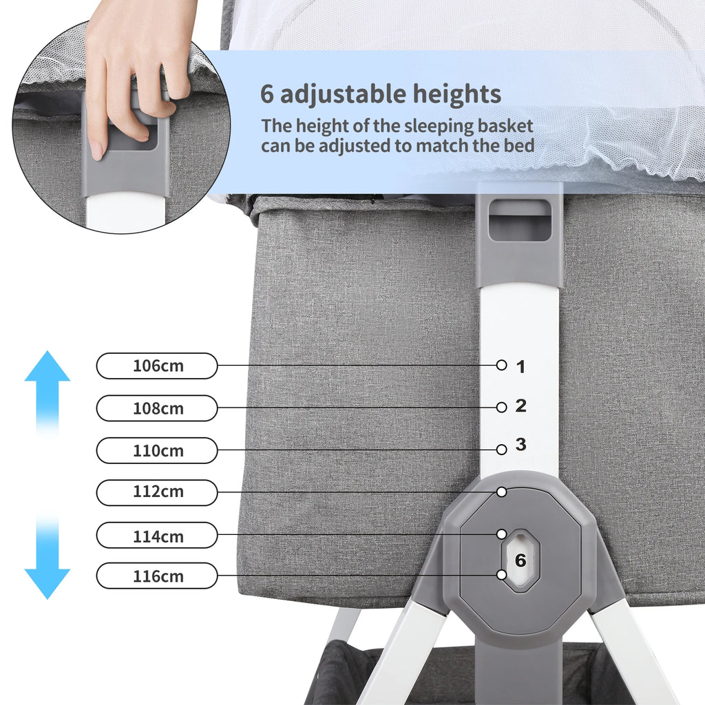 6-in-1 Co-Sleeper &amp; Adjustable Travel Bassinet