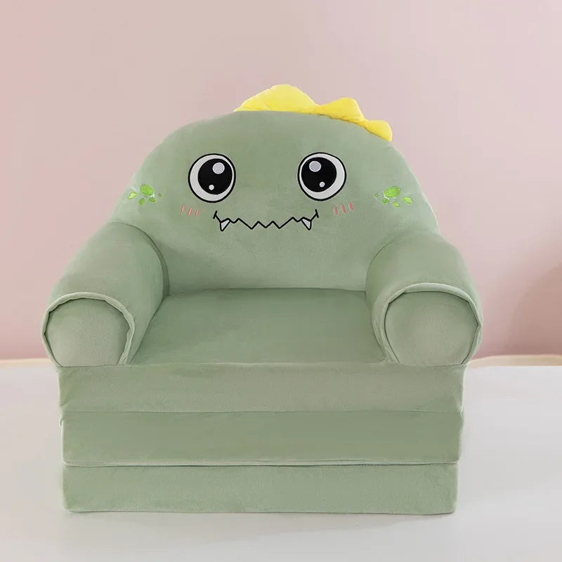Three-layer folding children's small sofa cartoon kindergarten baby seat stool plush toy lazy sofa removable