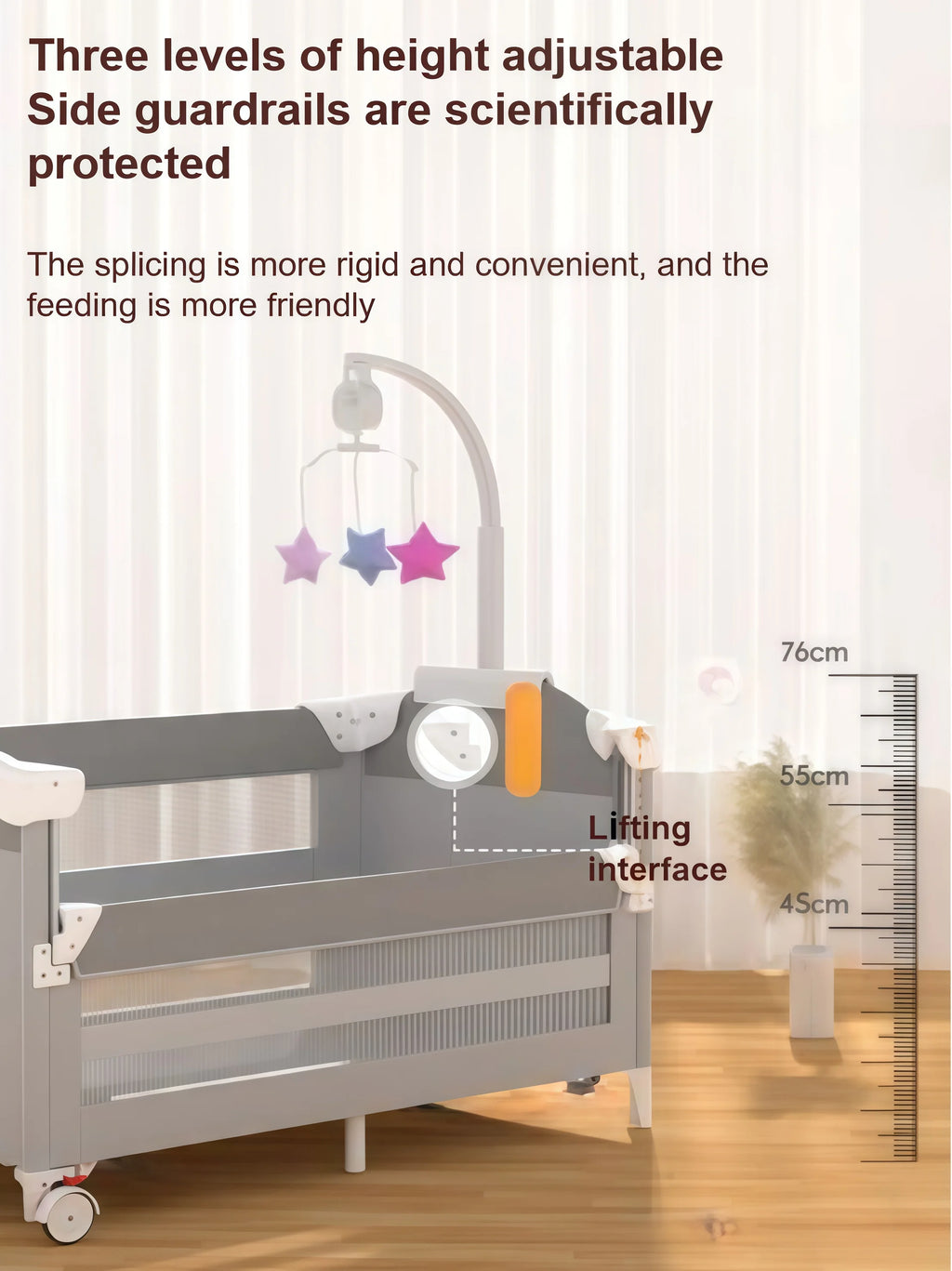 Summit 5-in-1 Multifunctional Baby Crib, Bedside Sleeper & Winter Nursery Station