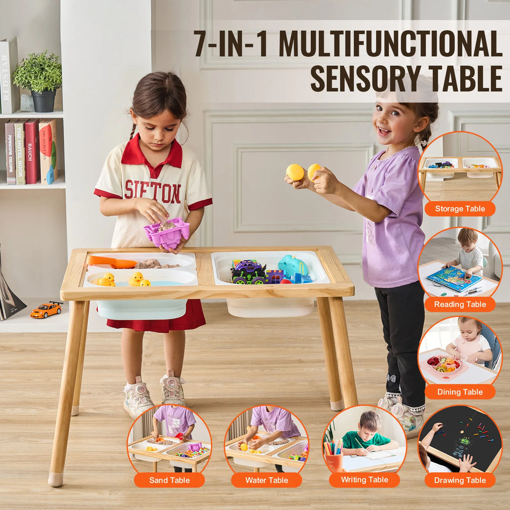 Summit Multi-Functional Wooden Kids' Sensory & Activity Table with Storage