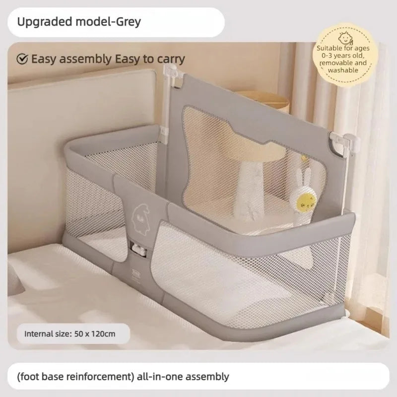 Foldable Baby Cot Dual-use Comfortable Toddler Infant Sleeping Bed