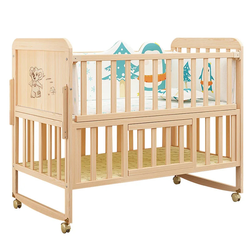 Children Bed Solid Wood Baby Crib