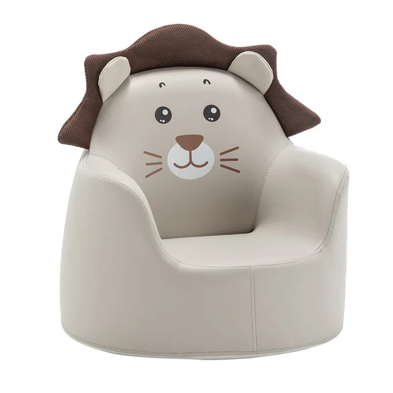 Kids' Cartoon Animal Character Plush Sofa Chair