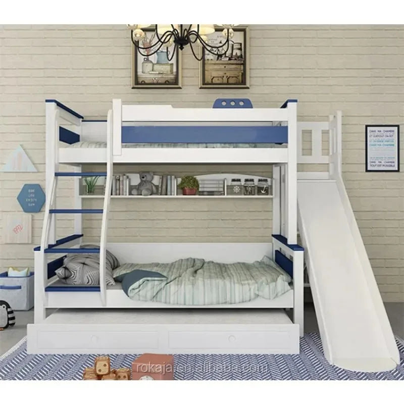 Kids Bedroom Furniture Wooden Bunk Bed