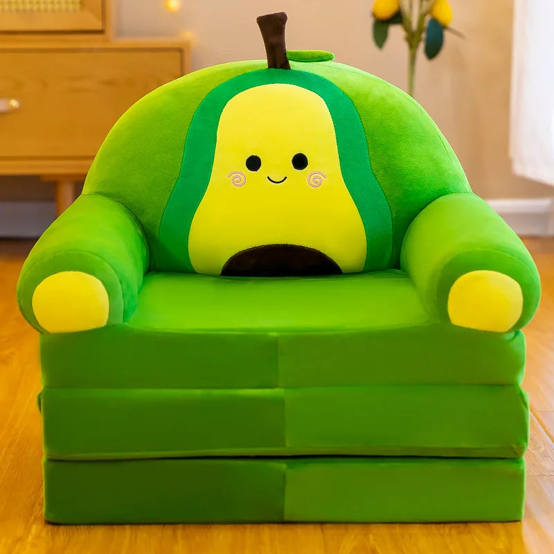 Three-layer folding children's small sofa cartoon kindergarten baby seat stool plush toy lazy sofa removable