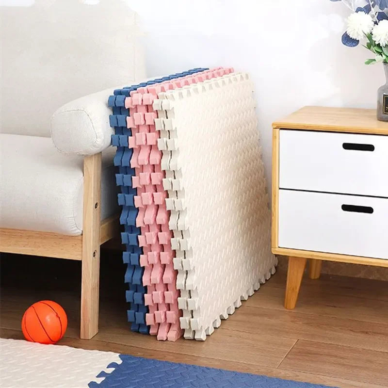 Baby & Kids Interlocking Foam Play Mat Set — 12 Pieces, 1.2cm Thick