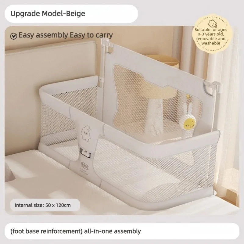 Foldable Baby Cot Dual-use Comfortable Toddler Infant Sleeping Bed