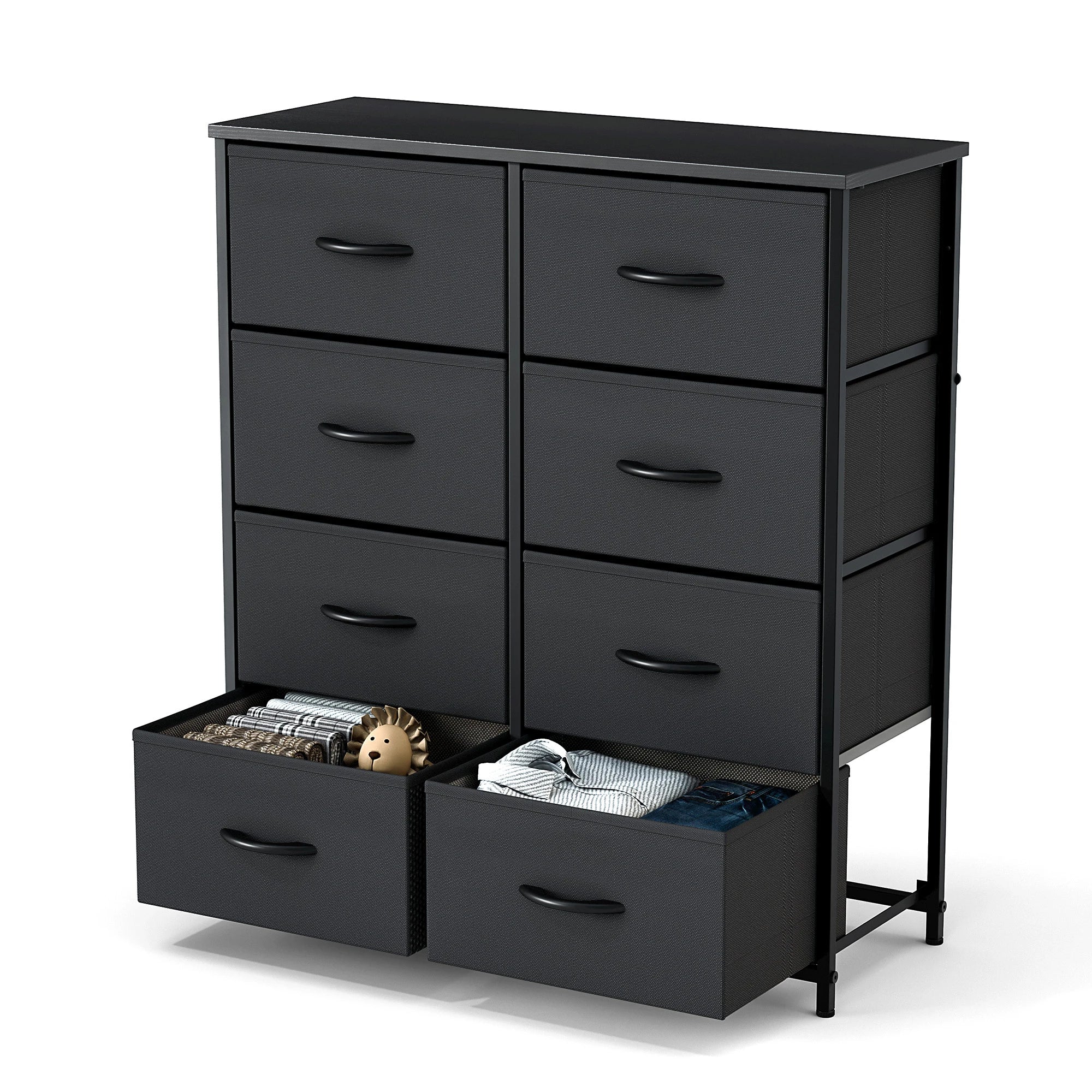 Summit 8-Drawer Fabric & Wood Top Nursery Storage Dresser