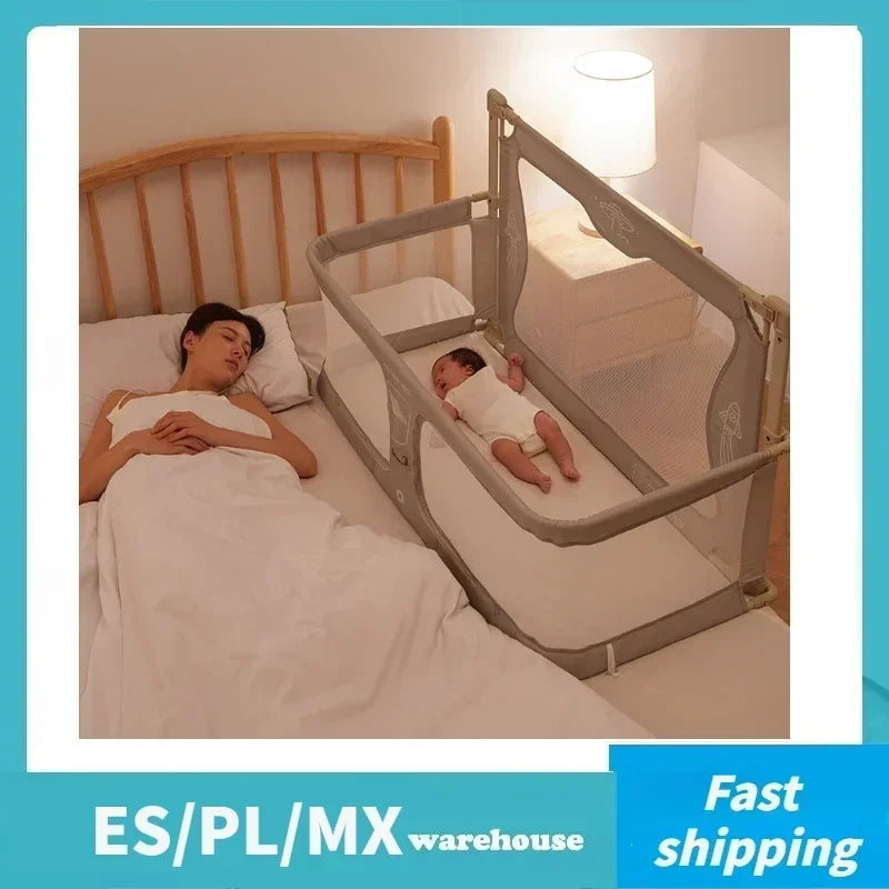 Foldable Baby Cot Dual-use Comfortable Toddler Infant Sleeping Bed