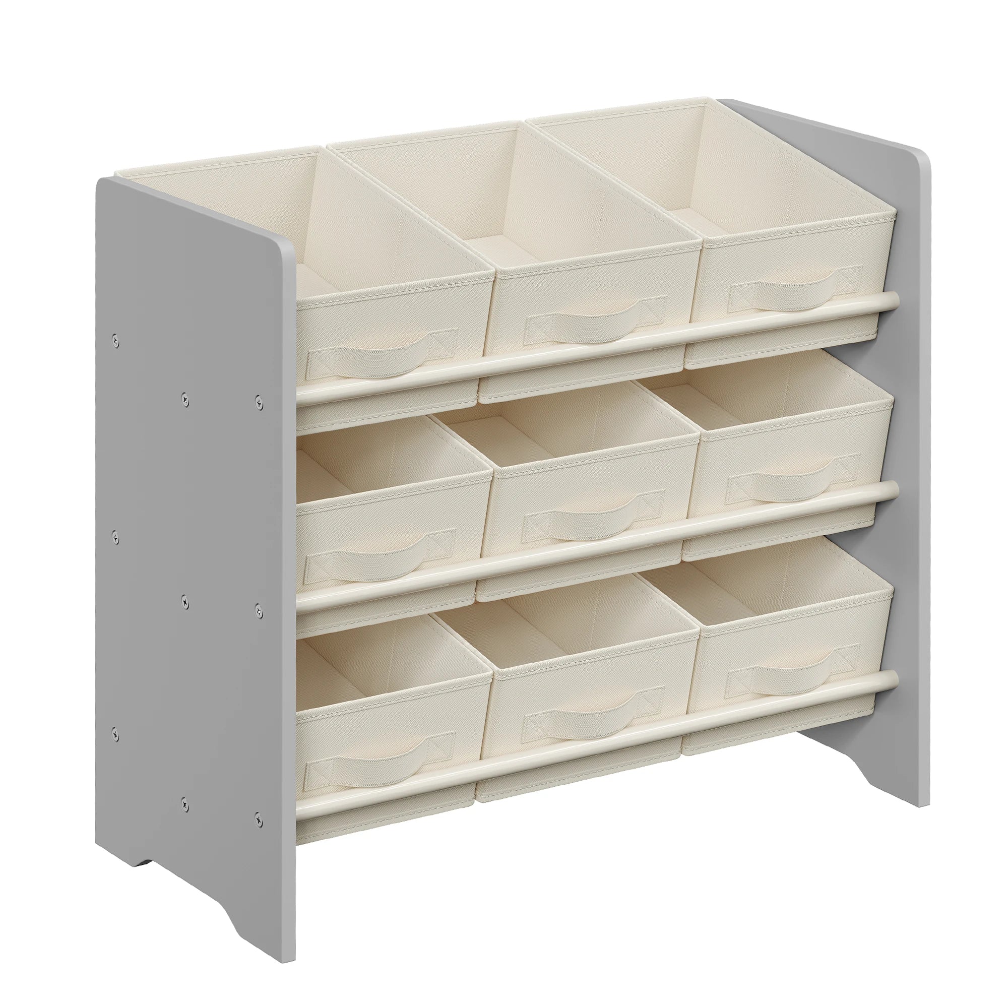 SONGMICS 9-Box Kids' Storage Rack with Fabric Bins (Laurel Green)