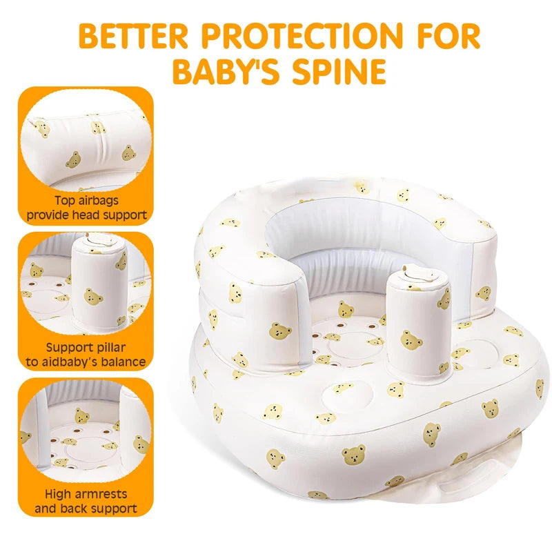 Inflatable Baby Seat with Built-In Air Pump — Ages 3–36 Months