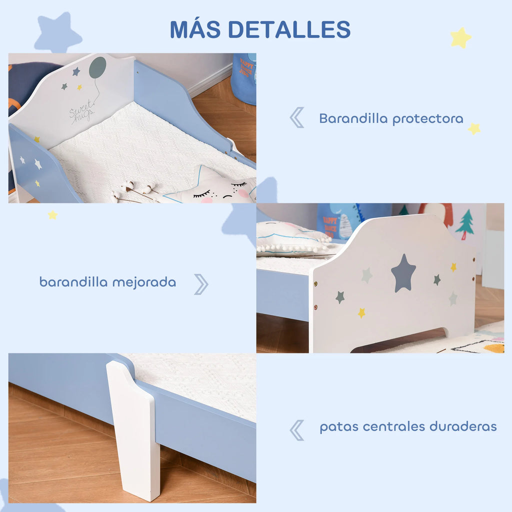 Celestial Wooden Junior Bed – Blue Star Edition