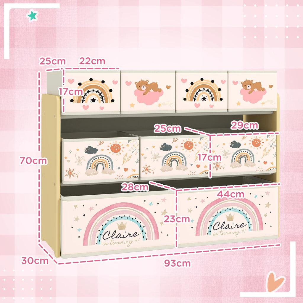 Summit 3-Tier Kids' Toy Storage Rack with 9 Fabric Baskets
