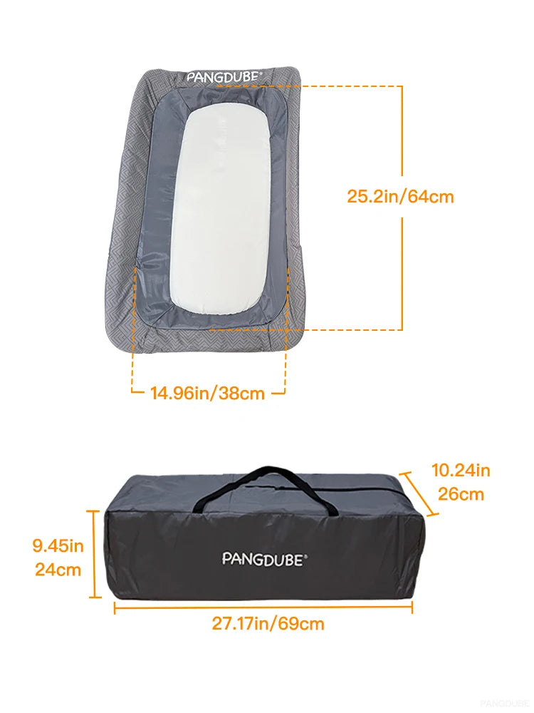 PANGDUBE 4-in-1 Foldable Baby Crib, Bedside Sleeper & Diaper Station