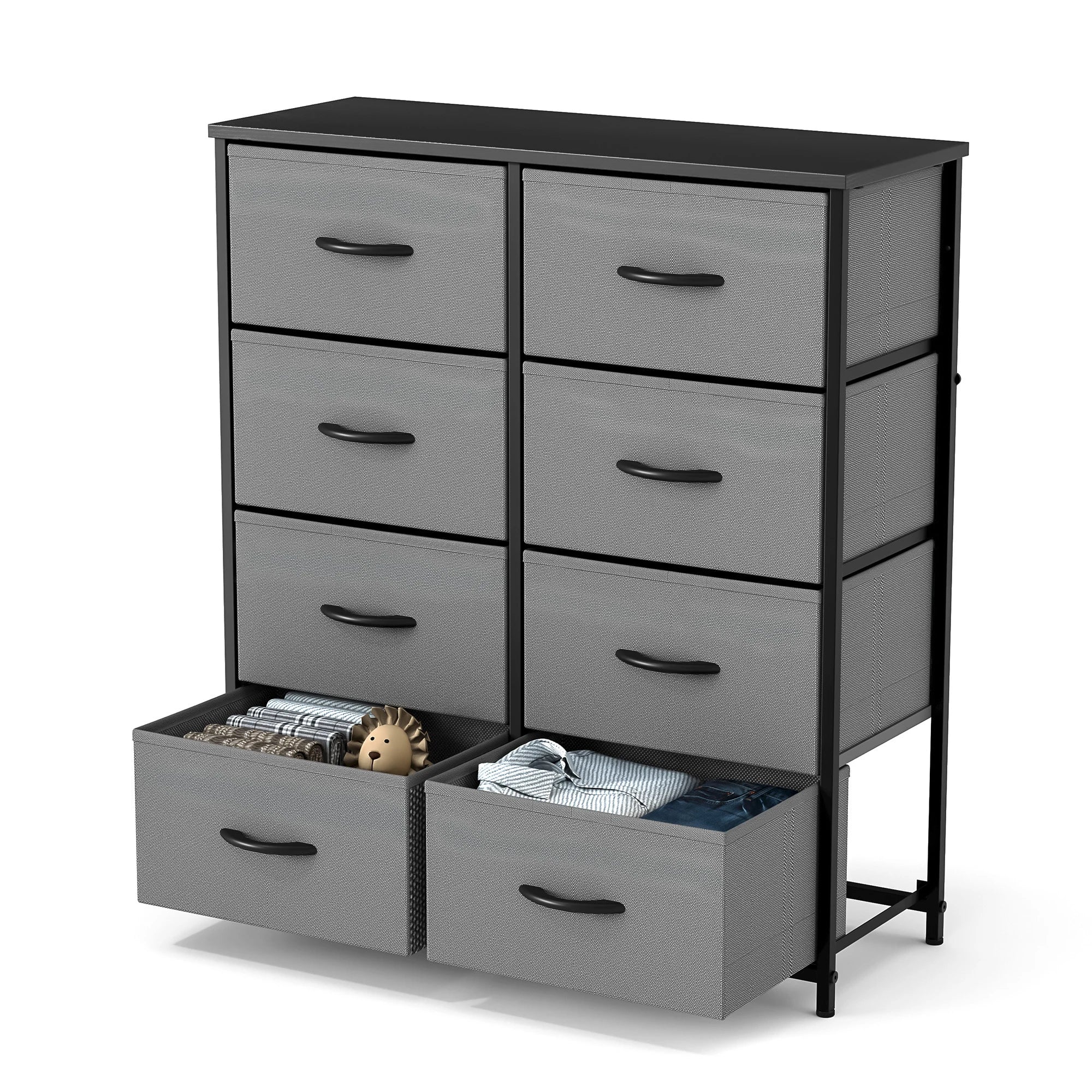 Summit 8-Drawer Fabric & Wood Top Nursery Storage Dresser