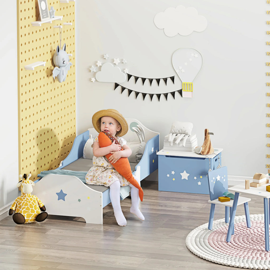 Celestial Wooden Junior Bed – Blue Star Edition