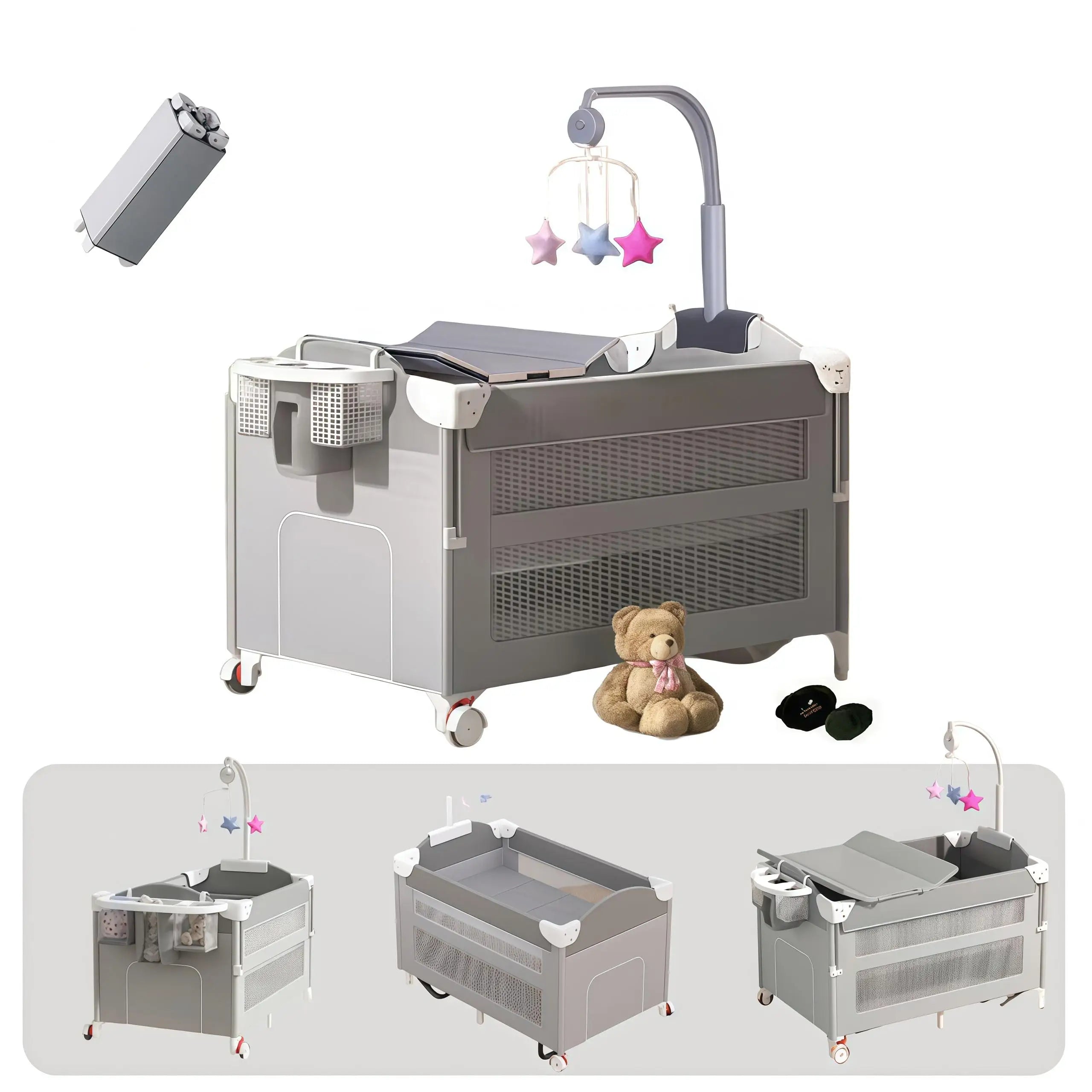 Summit 5-in-1 Multifunctional Baby Crib, Bedside Sleeper & Winter Nursery Station