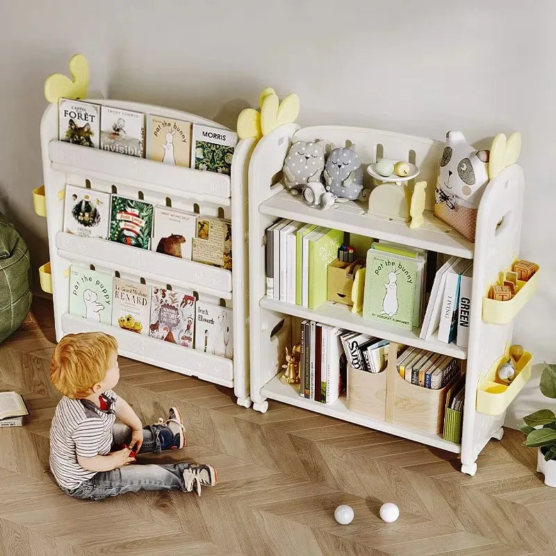 Kids' Wooden Bookcase & Toy Storage Shelf