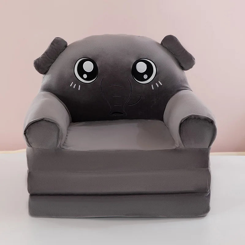 Three-layer folding children's small sofa cartoon kindergarten baby seat stool plush toy lazy sofa removable