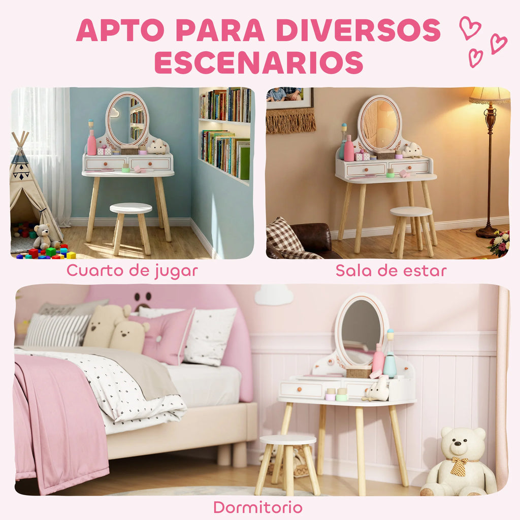 Aiyaplay Girl's Makeup Dressing Table