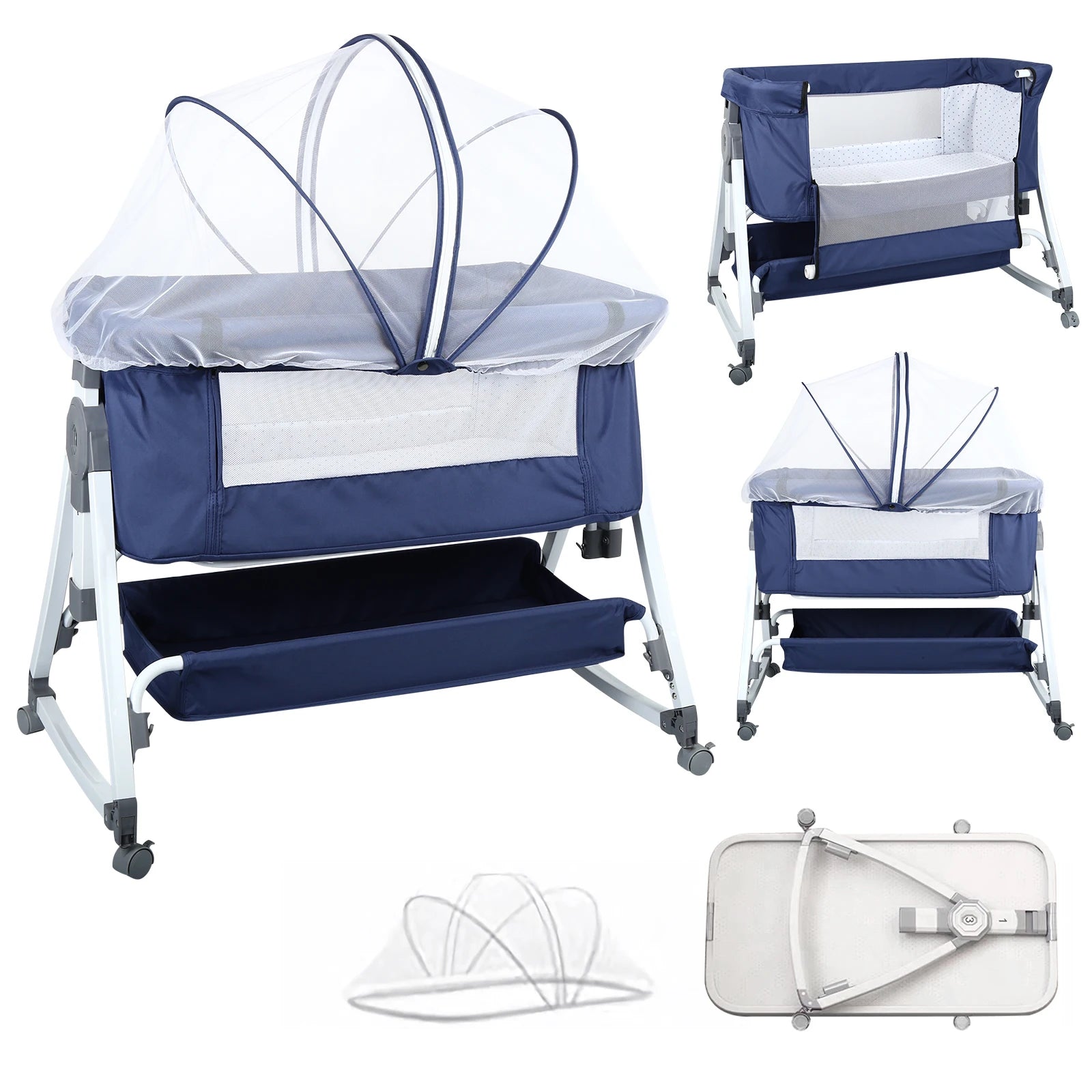 6-in-1 Co-Sleeper &amp; Adjustable Travel Bassinet
