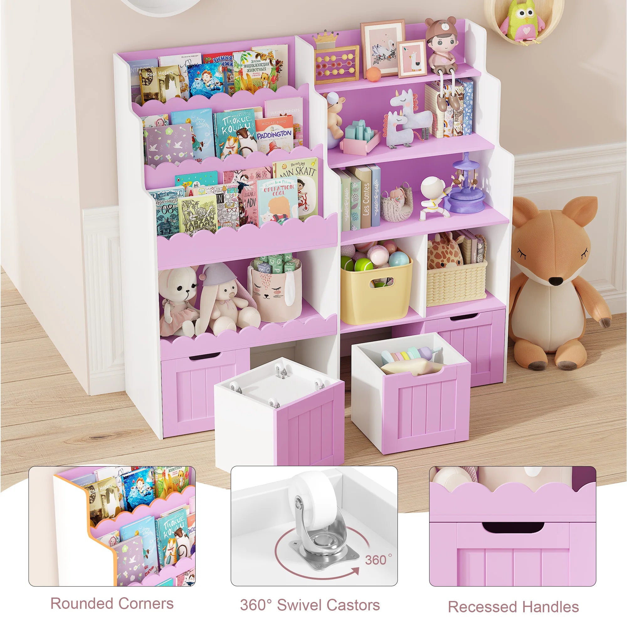Getone Kids Bookshelf Kids Toy Storage