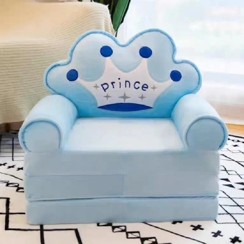 Three-layer folding children's small sofa cartoon kindergarten baby seat stool plush toy lazy sofa removable