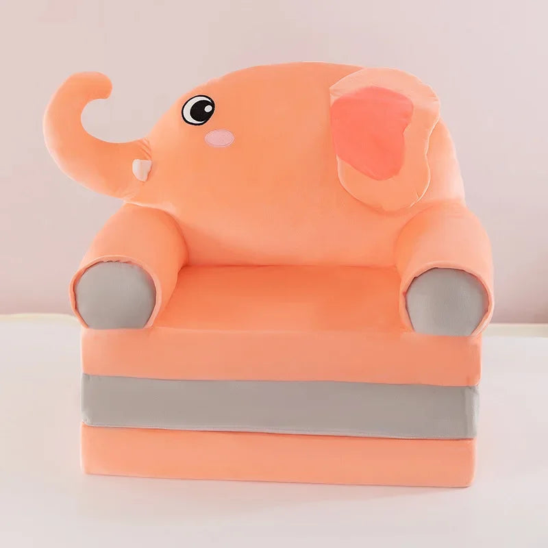 Three-layer folding children's small sofa cartoon kindergarten baby seat stool plush toy lazy sofa removable