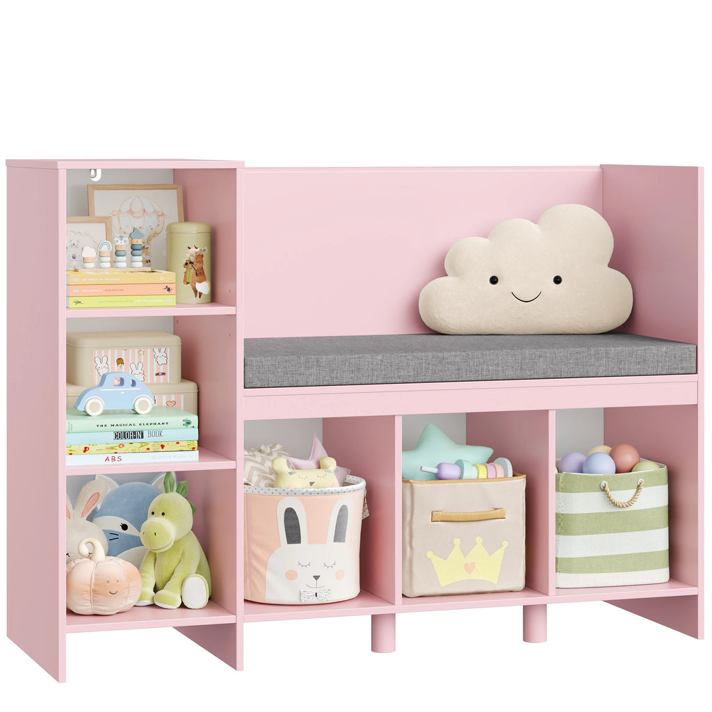 Summit 2-in-1 Kids' Reading Nook Bench & Toy Storage Bookshelf