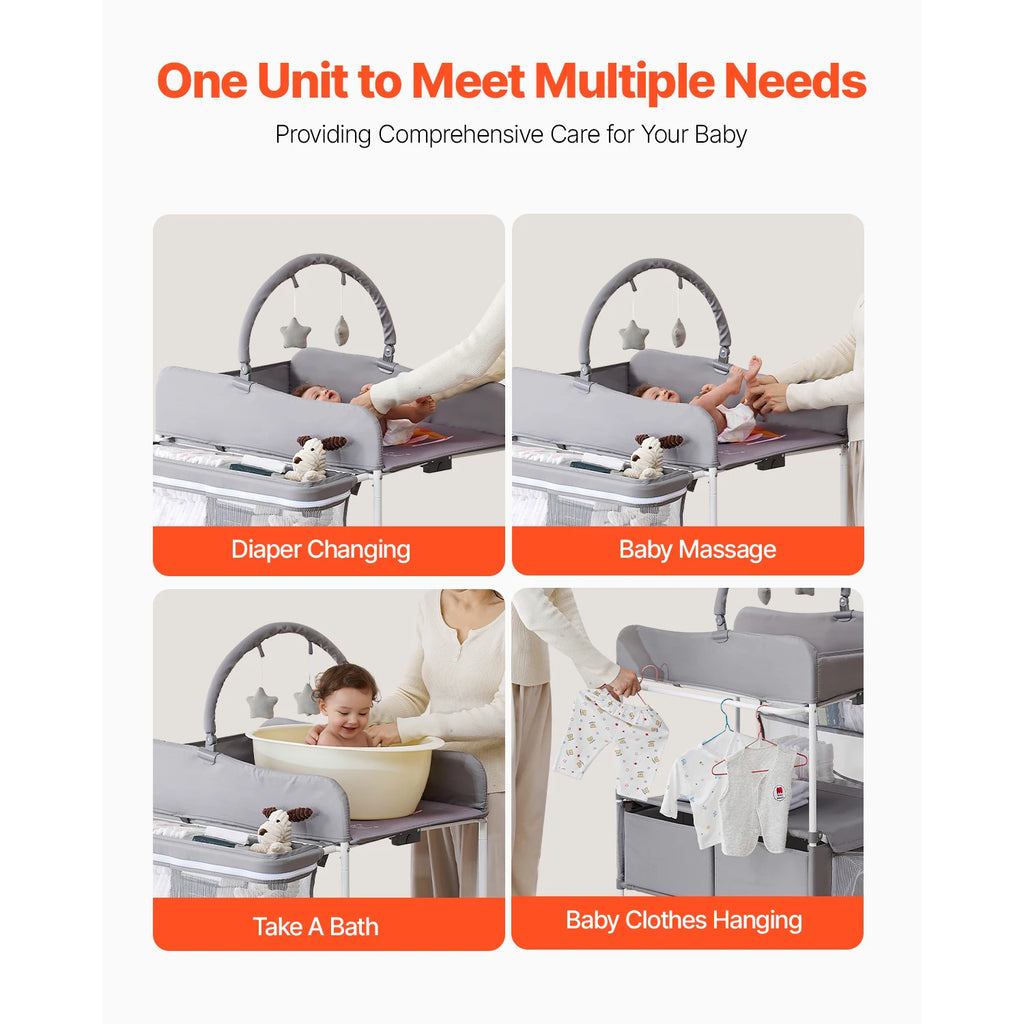 SucceBuy Baby Changing Table Foldable Diaper Change Station