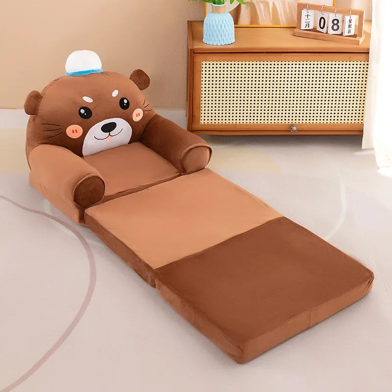 Three-layer folding children's small sofa cartoon kindergarten baby seat stool plush toy lazy sofa removable