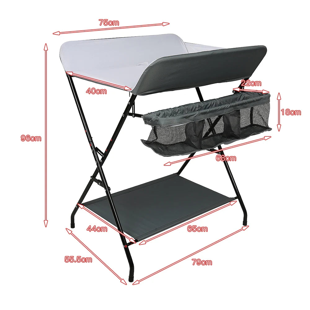 Changing Table with Storage Basket & Shelves