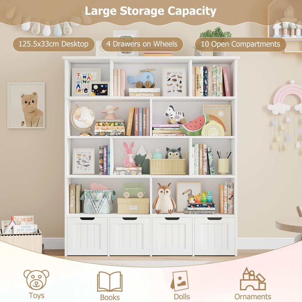 Getone Kids Toy Storage Unit Childrens Bookcase