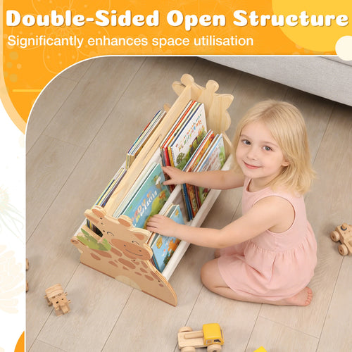 2 Tier Baby Bookshelf Double Sided Storage