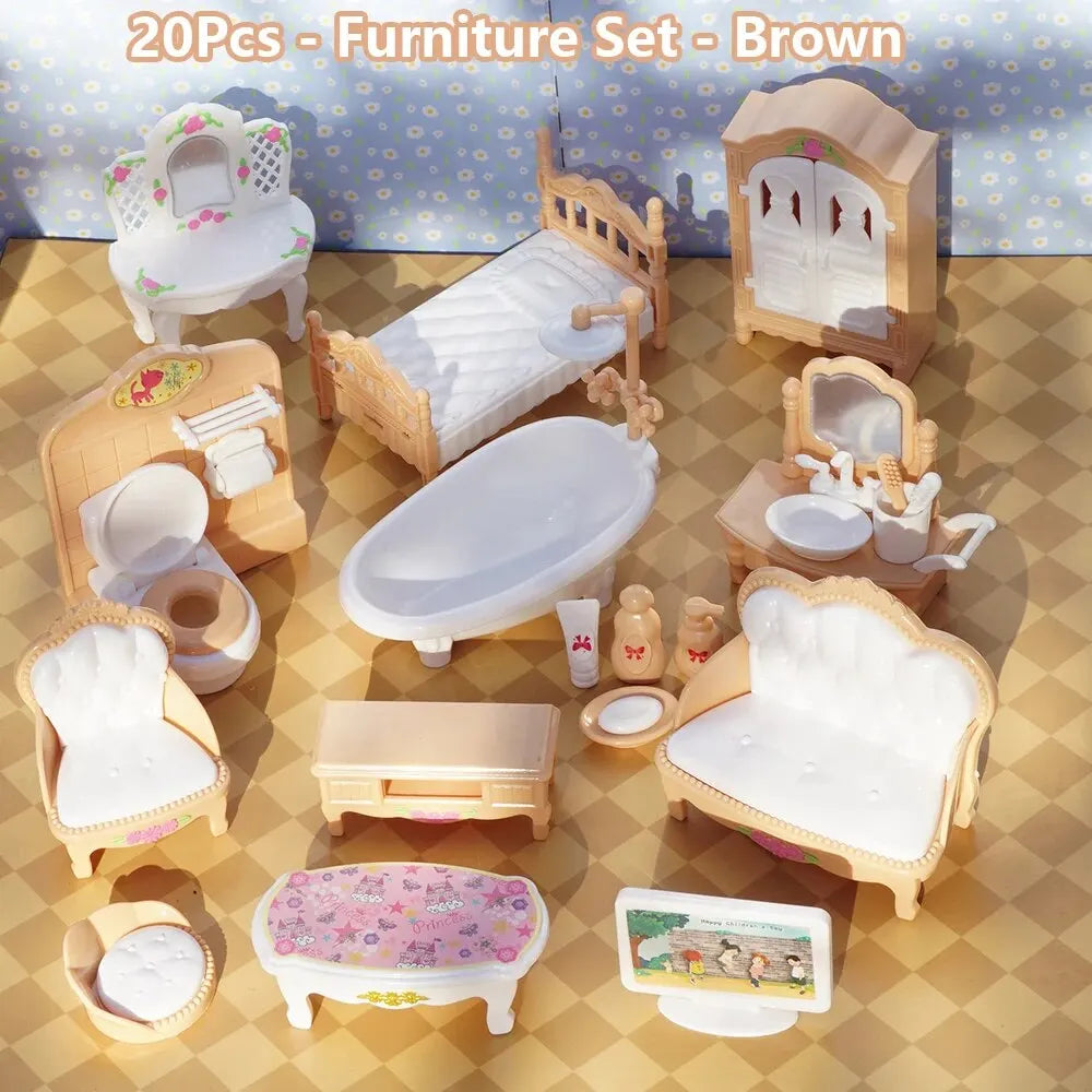 Hot Sale Cute Kawaii Pink Miniature Dollhouse