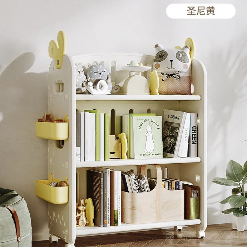 Kids' Wooden Bookcase & Toy Storage Shelf