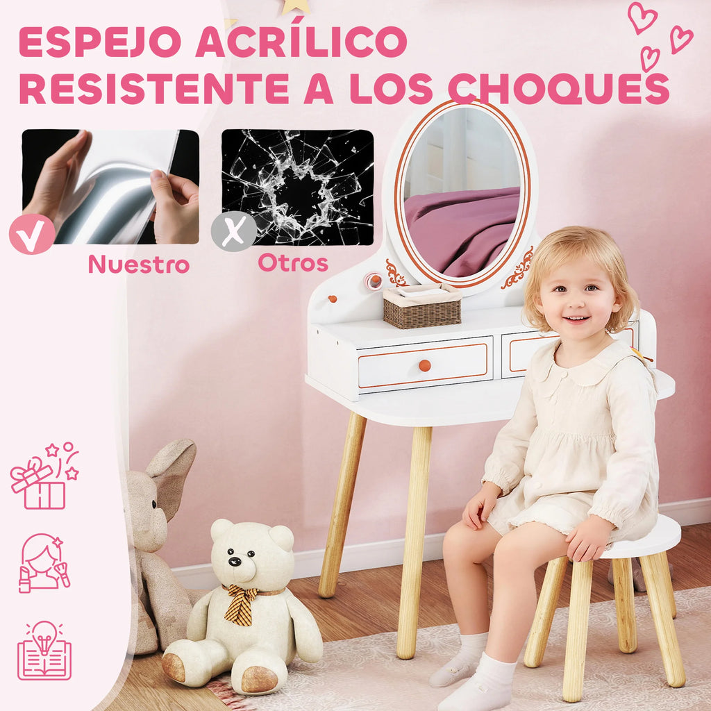 Aiyaplay Girl's Makeup Dressing Table