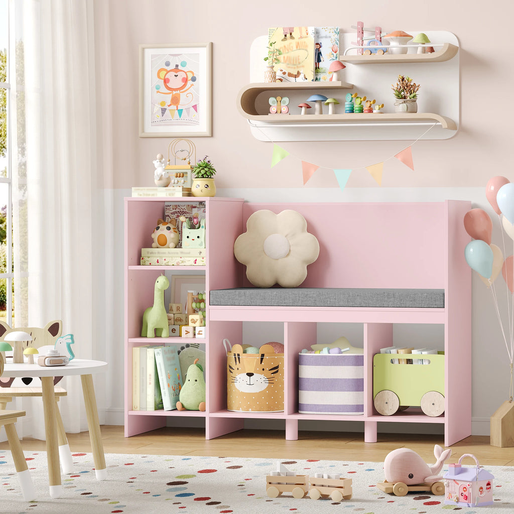 Summit 2-in-1 Kids' Reading Nook Bench & Toy Storage Bookshelf