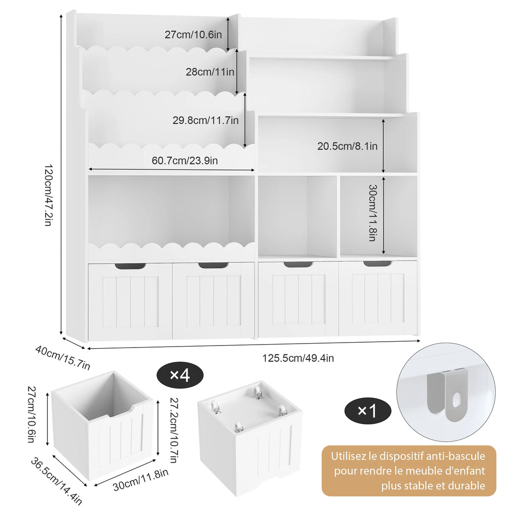 Getone Kids Bookshelf Kids Toy Storage