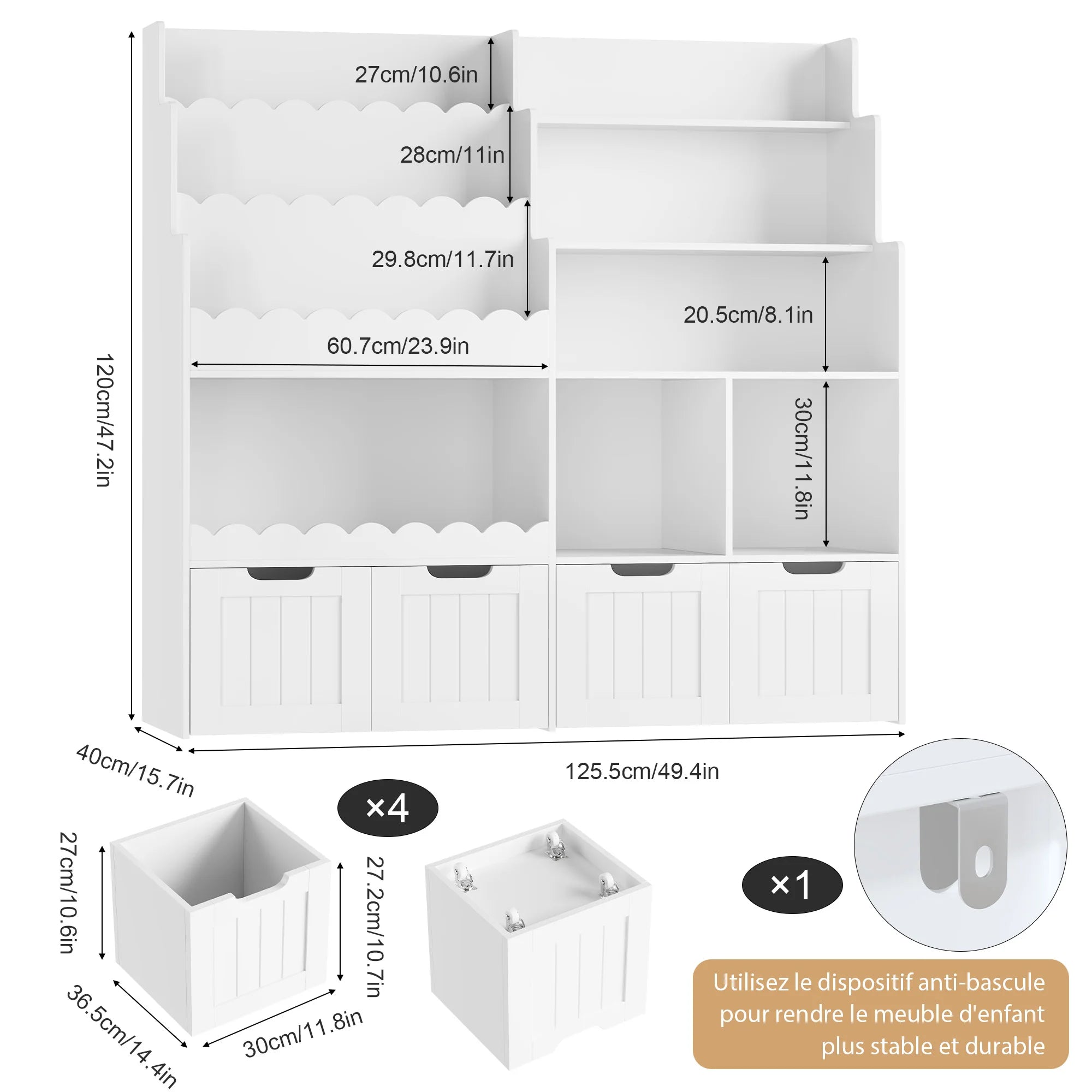 Getone Kids Bookshelf Kids Toy Storage