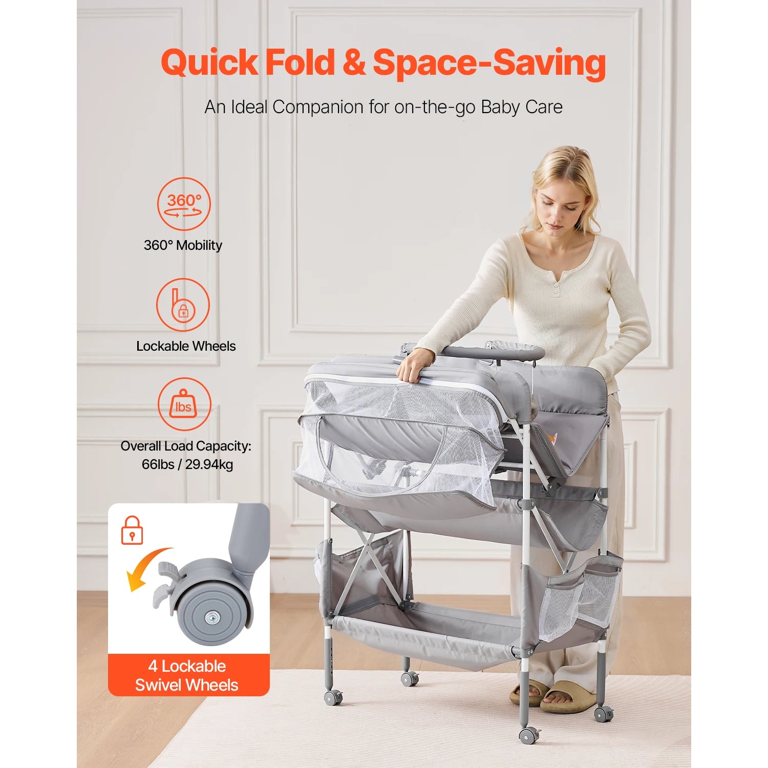 SucceBuy Baby Changing Table Foldable Diaper Change Station