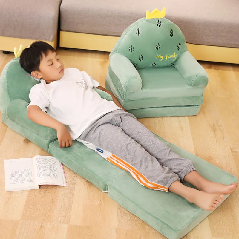 MOMO Children Sofa Cute Cartoon Lazy Folding Small Sofa Bed