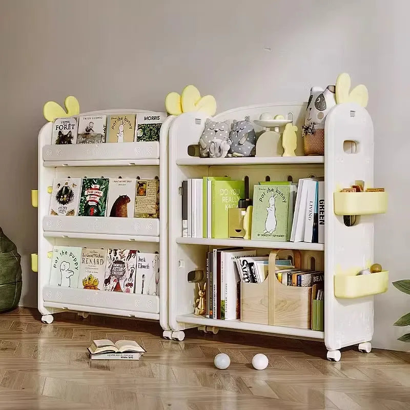 Kids' Wooden Bookcase & Toy Storage Shelf