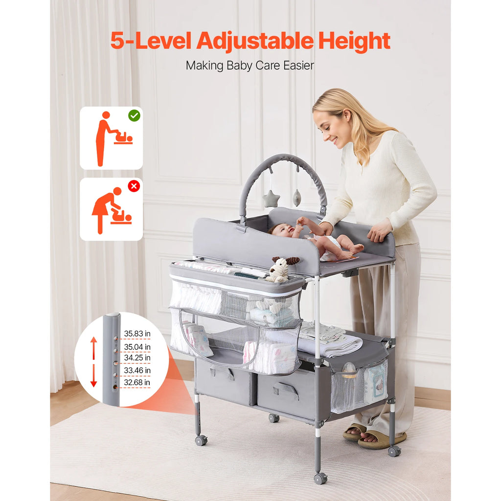 SucceBuy Baby Changing Table Foldable Diaper Change Station