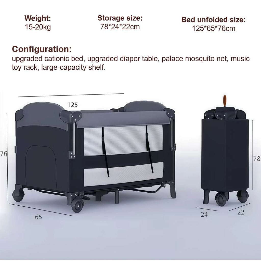Summit 5-in-1 Multifunctional Baby Crib, Bedside Sleeper & Winter Nursery Station
