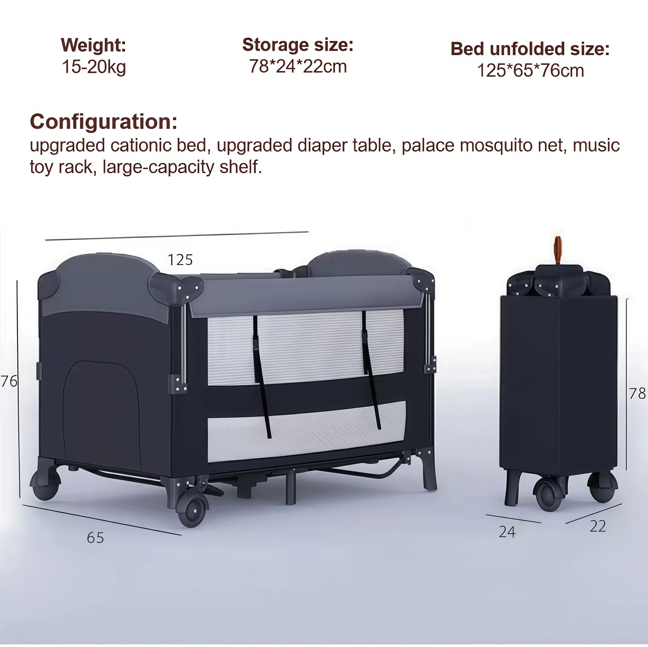 Summit 5-in-1 Multifunctional Baby Crib, Bedside Sleeper & Winter Nursery Station