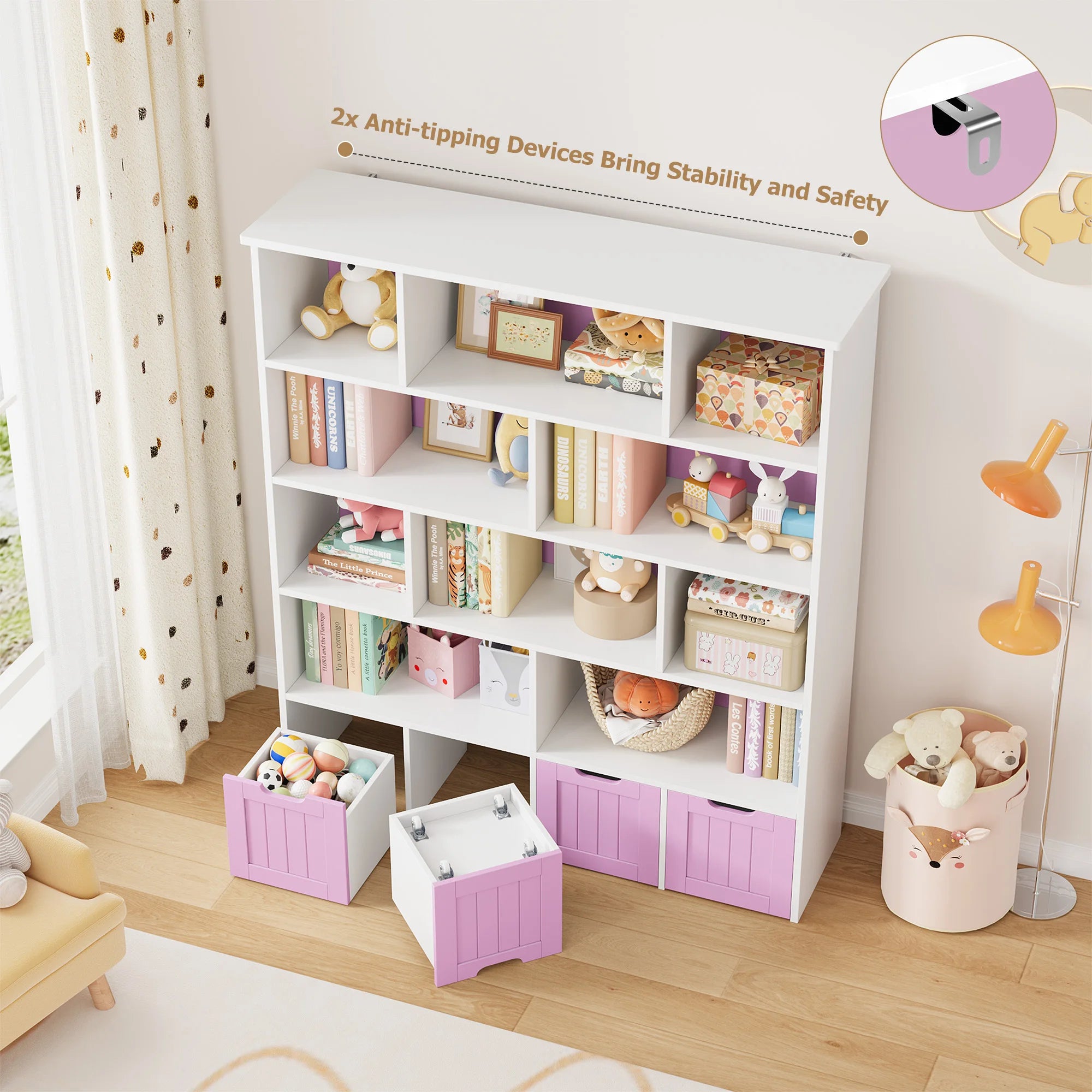 Getone Kids Toy Storage Unit Childrens Bookcase