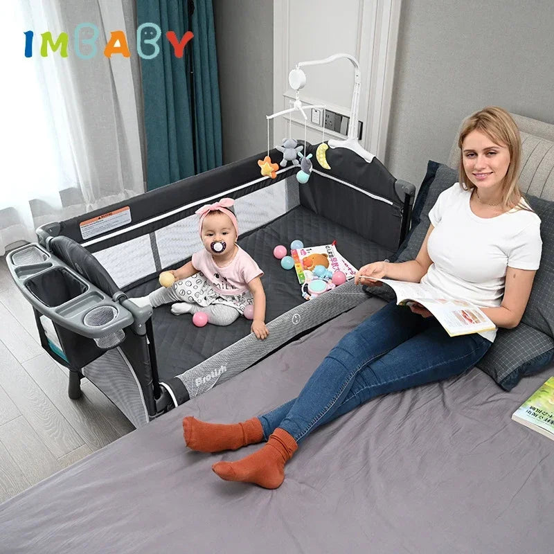 IMBABY Baby Cribs Portable Cribs for Baby