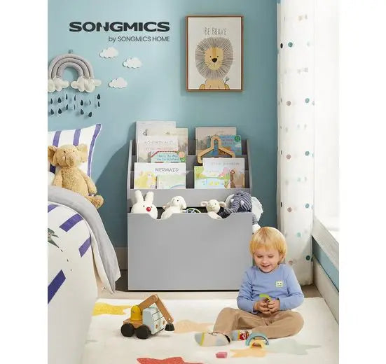 SONGMICS Kids' Bookcase & Toy Storage Chest with Roller Box