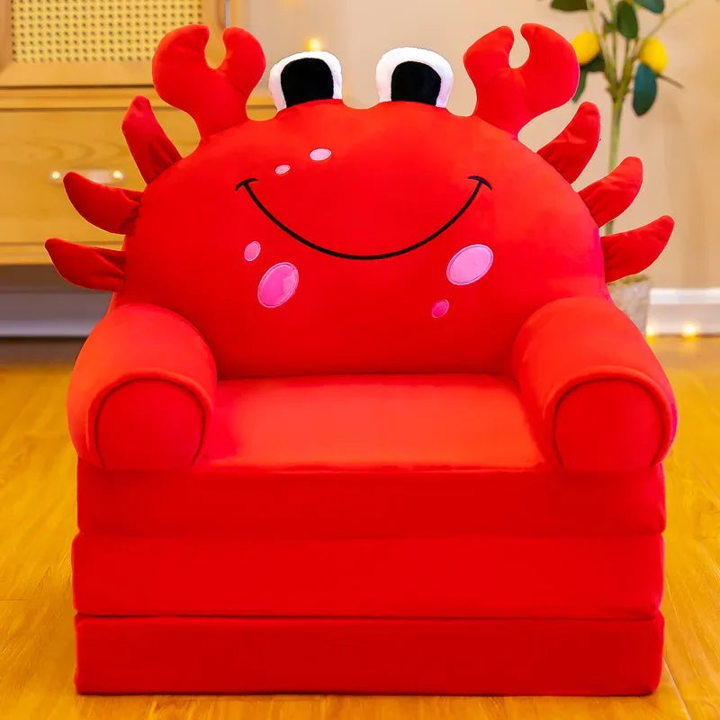 Three-layer folding children's small sofa cartoon kindergarten baby seat stool plush toy lazy sofa removable